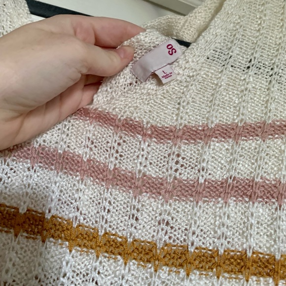 SO Striped Distressed Acrylic Sweater - Picture 4 of 7